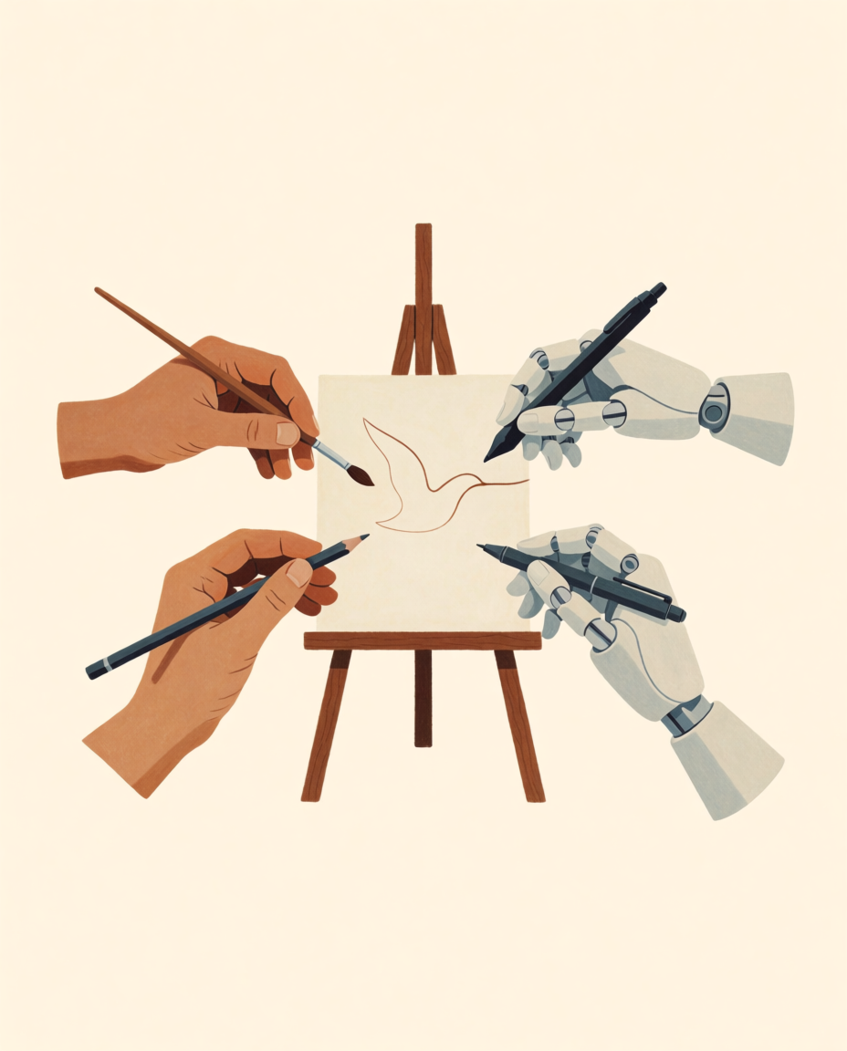 Tendre Commission: Four Hands - an editorial on making art with machines